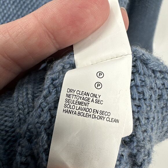 Lucky Brand Sweater Mens XL Blue 1/4 Zip Cotton Cashmere Pullover Knit - Picture 6 of 6